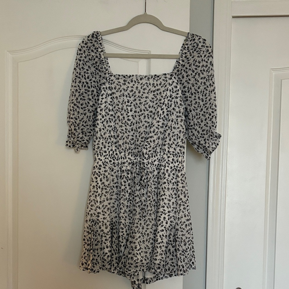 Altar'd State Black and White Floral Romper